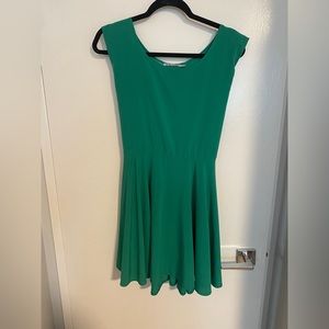 Green silk dress